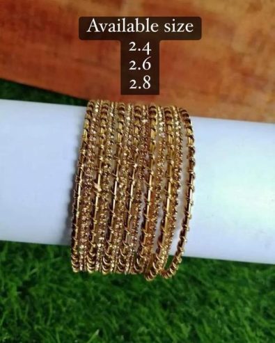 Traditional Gold & Silver Handcrafted Classic Bangles For Girls and Women