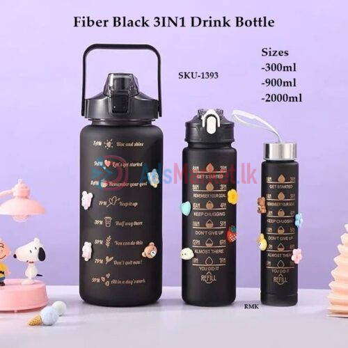 3-in-1 Black Drinking Water Bottle