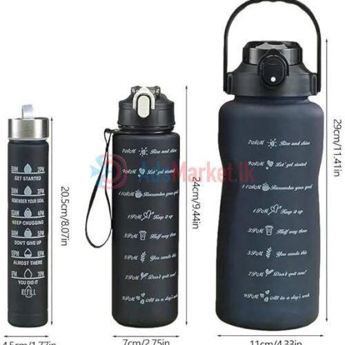 3-in-1 Black Drinking Water Bottle