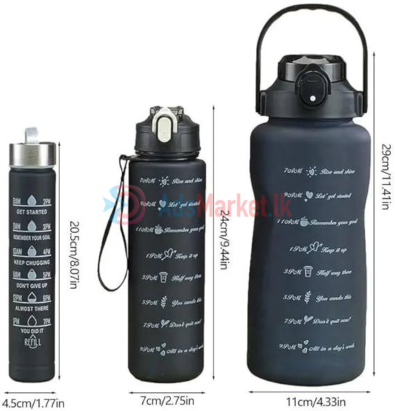 3-in-1 Black Drinking Water Bottle