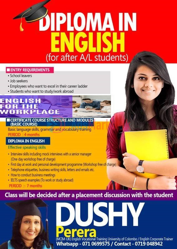 Diploma in English (Communication Skills/Spoken English) – After A/Ls Panadura