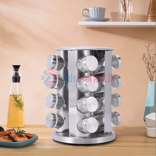 16 Jar Steel Spice Rack