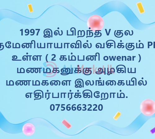 மணமகள் தேவை – உங்களின் வாழ்வை இணைக்கும் சிறந்த தேர்வு!