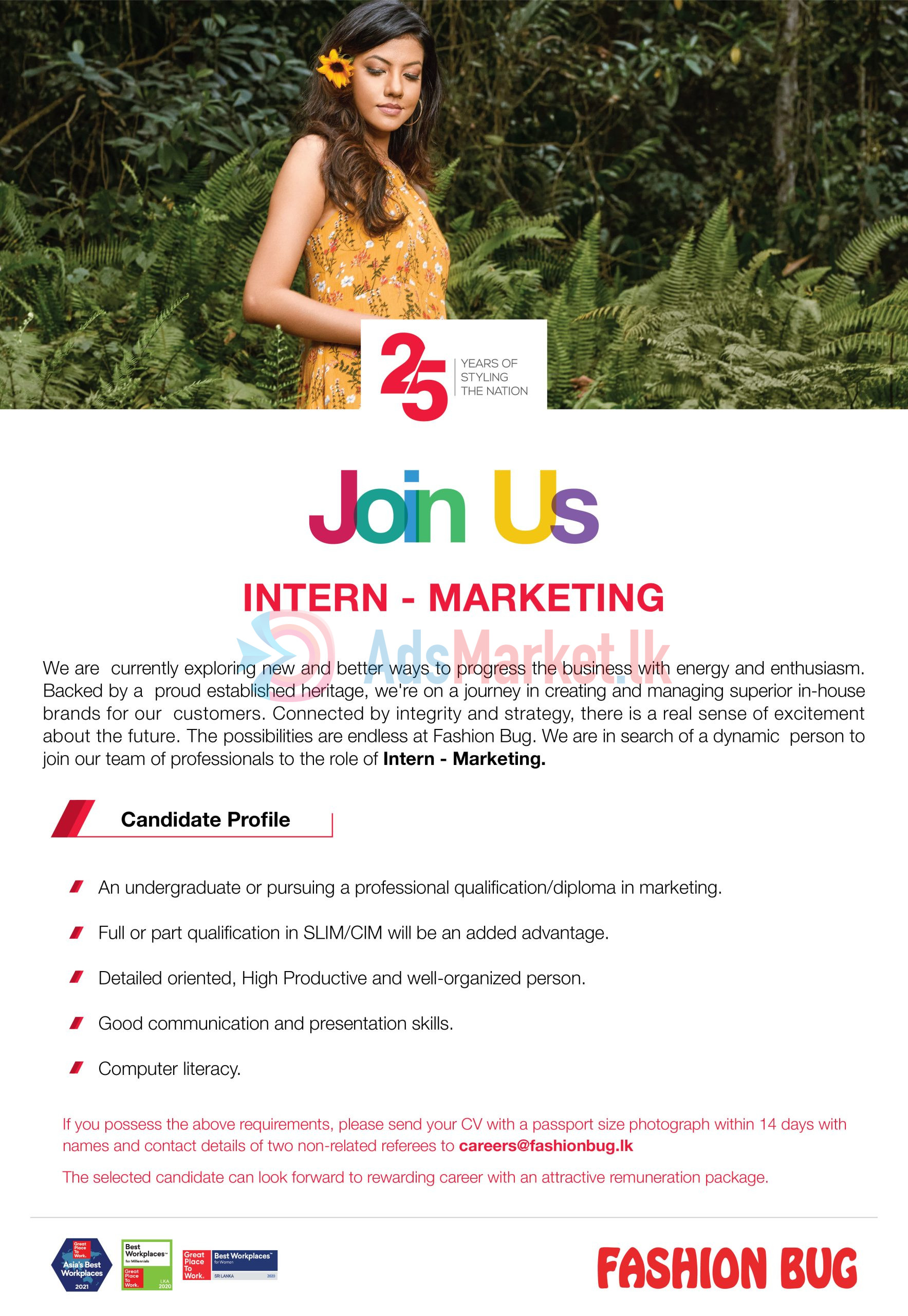 Fashion Bug Internship – Marketing Intern Opportunity in Sri Lanka