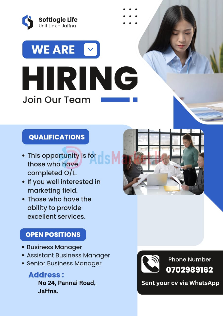 We’re Hiring! Business Management Positions – Softlogic Life, Jaffna