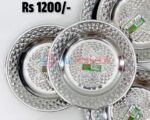 Heavy Diamond Silver Plate Set