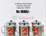Silver Cup Set with Lids,